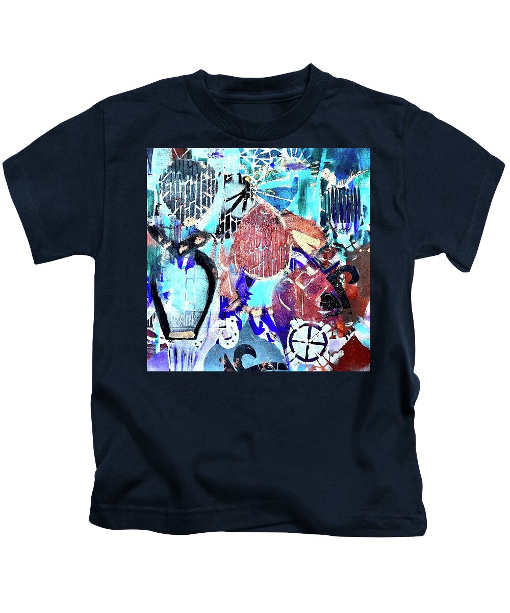  Kids T-Shirt featuring the painting Museum Quilt #1 by Tommy McDonell