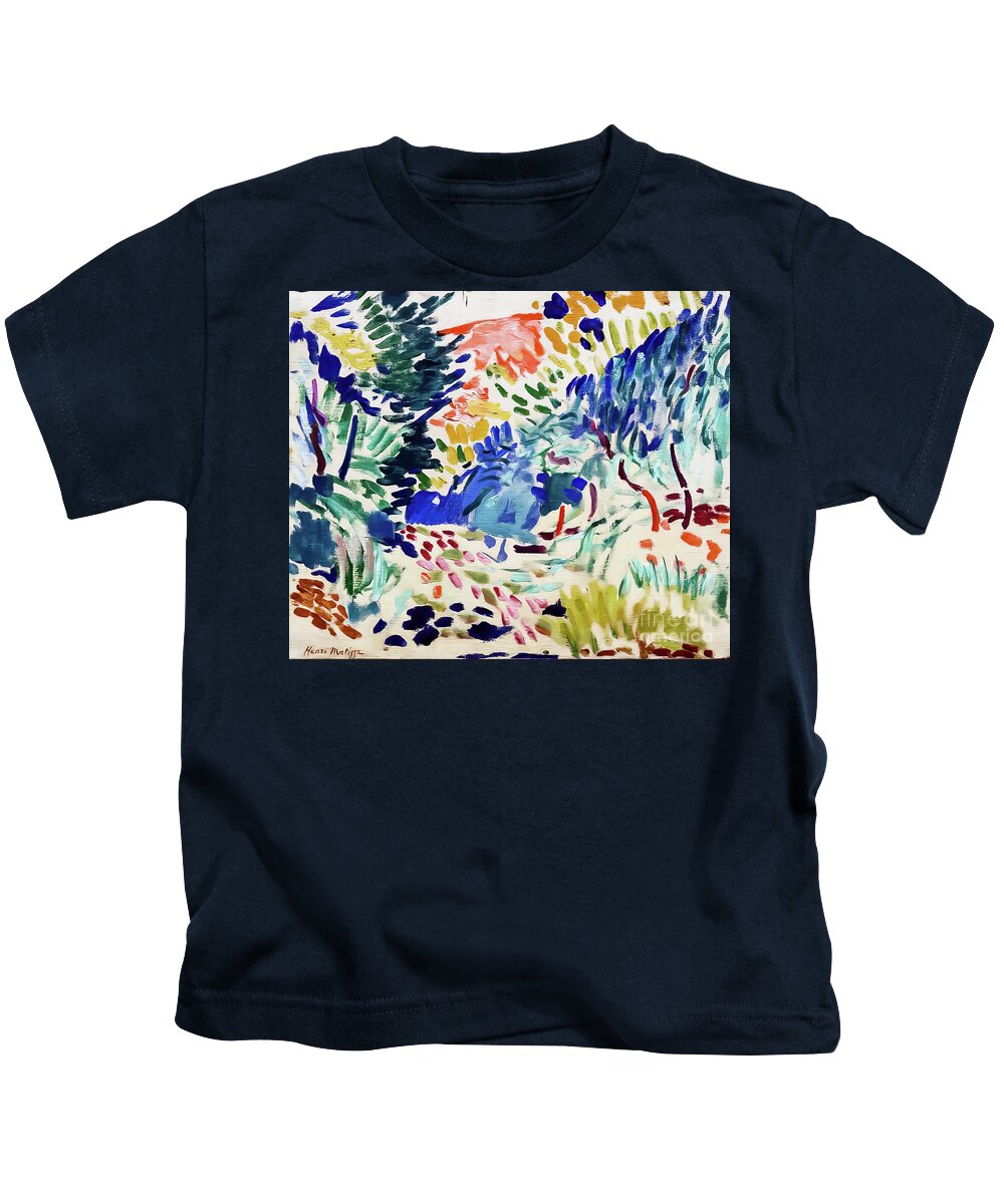 Landscape At Collioure Kids T-Shirt featuring the painting Landscape at Collioure by Henri Matisse 1905 by Henri Matisse