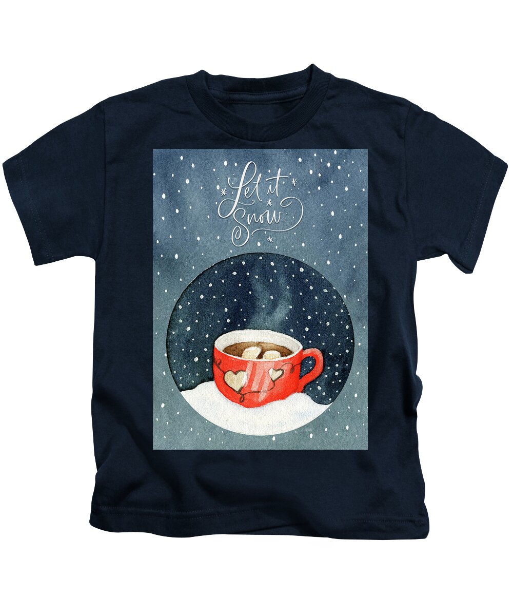 Let It Snow Kids T-Shirt featuring the painting Let It Snow by Jordan Blackstone