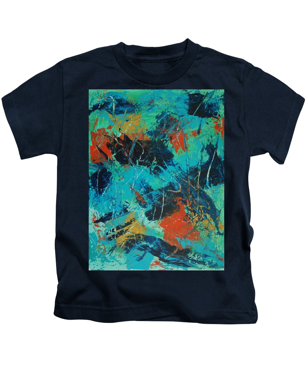 Acrylic Kids T-Shirt featuring the painting Let's Go Fly a Kite by Dick Richards