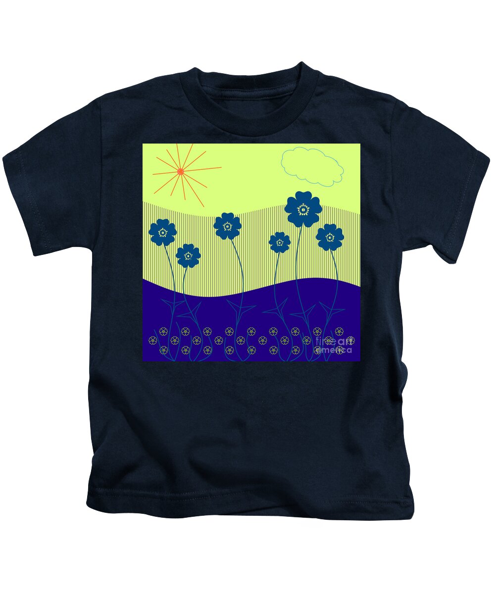 Green Kids T-Shirt featuring the digital art Maara Puawai by Designs By L