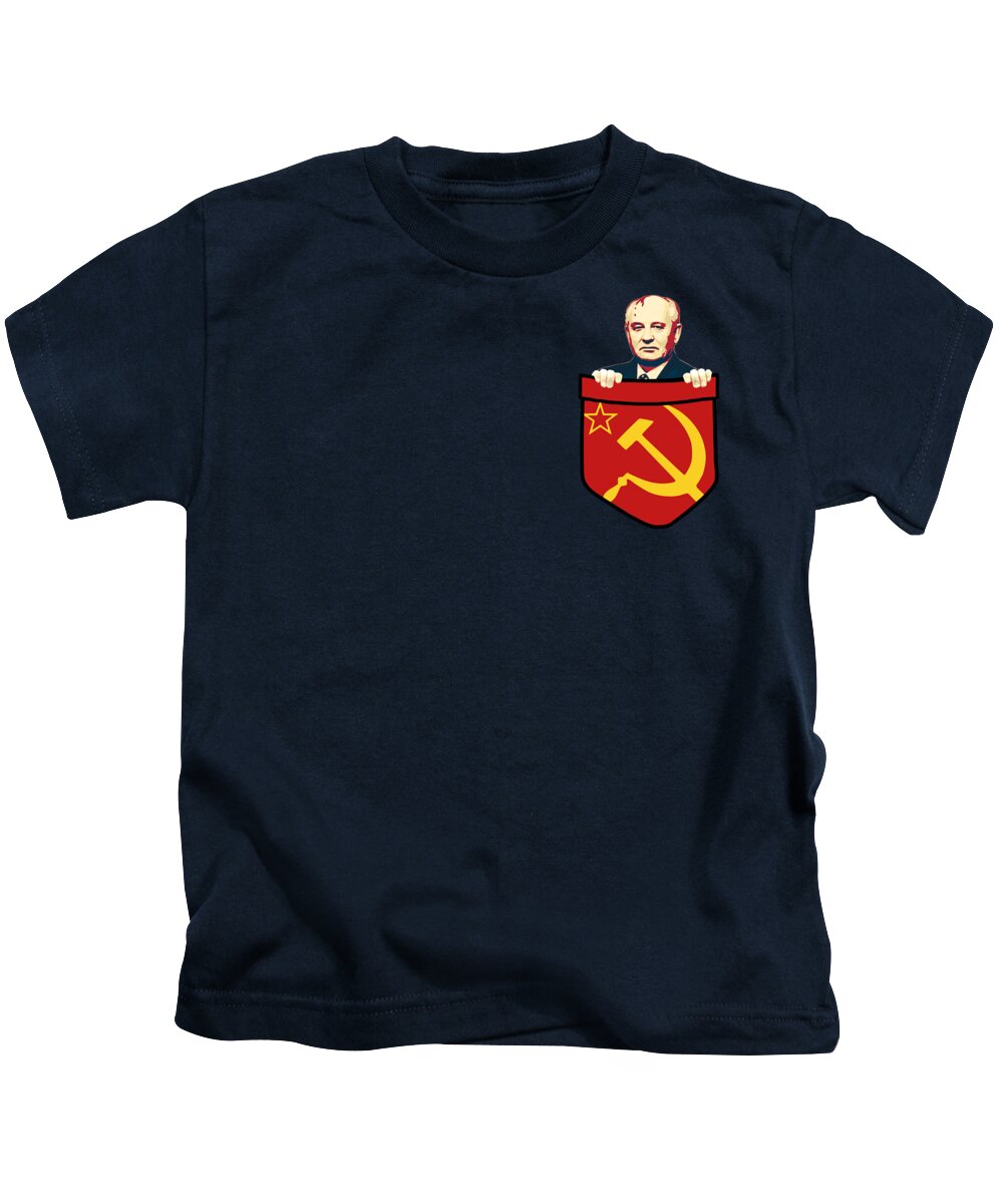Cuba Kids T-Shirt featuring the digital art Michail Gorbatjov Communism Chest Pocket by Filip Schpindel
