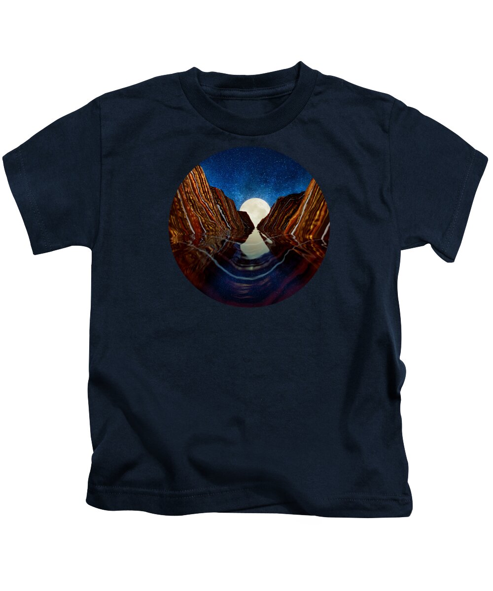 Moon Kids T-Shirt featuring the digital art Moon Reflection by Spacefrog Designs