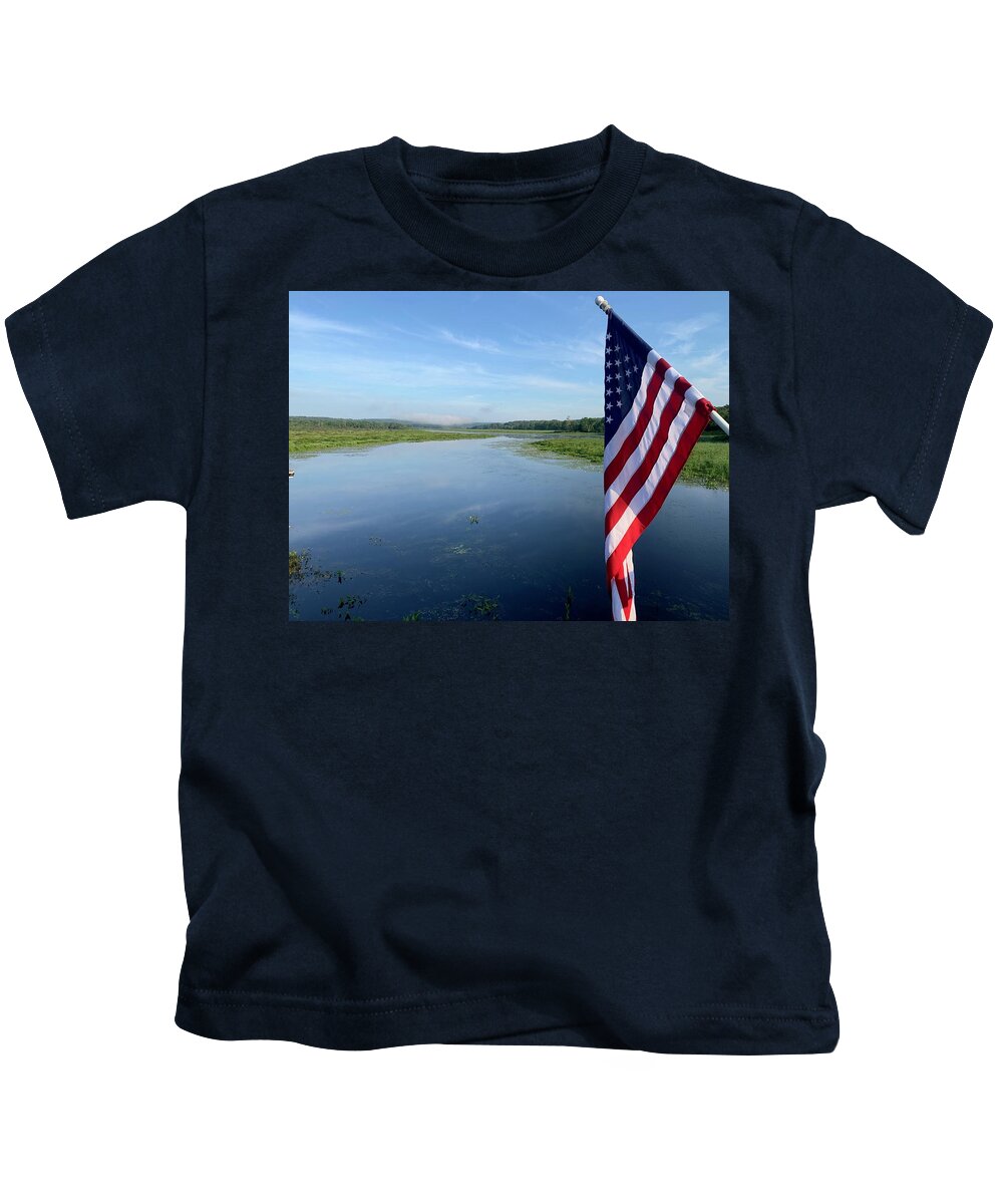 Quaboag River Kids T-Shirt featuring the photograph Morning Salute by David Pratt