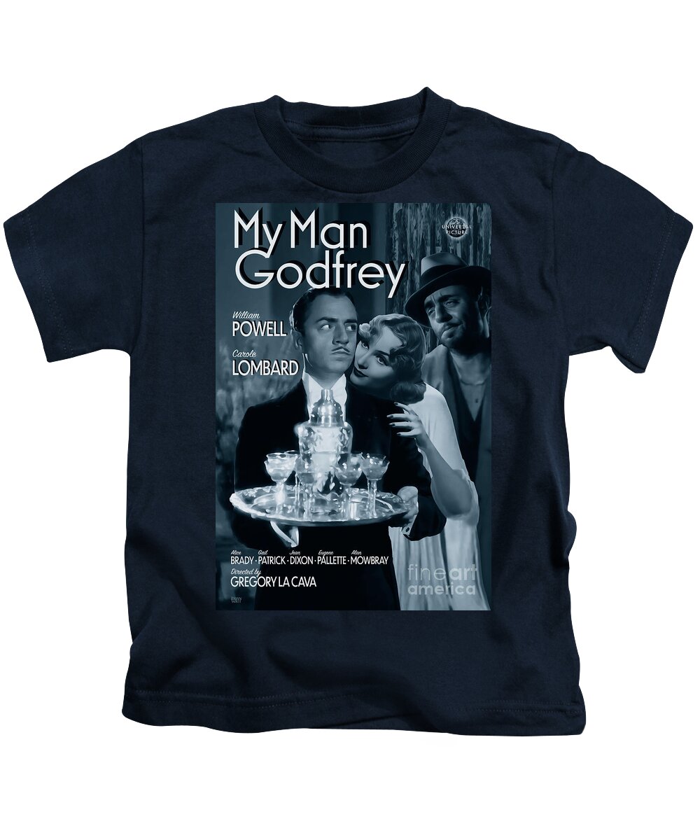William Powell Kids T-Shirt featuring the photograph My Man Godfrey Movie Poster by Brian Watt