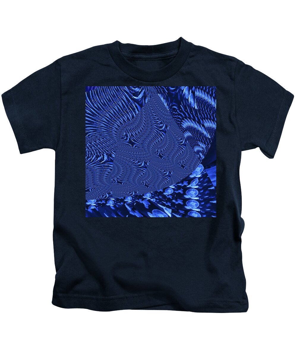 Fractal Kids T-Shirt featuring the mixed media Ocean Beauties by Stephane Poirier