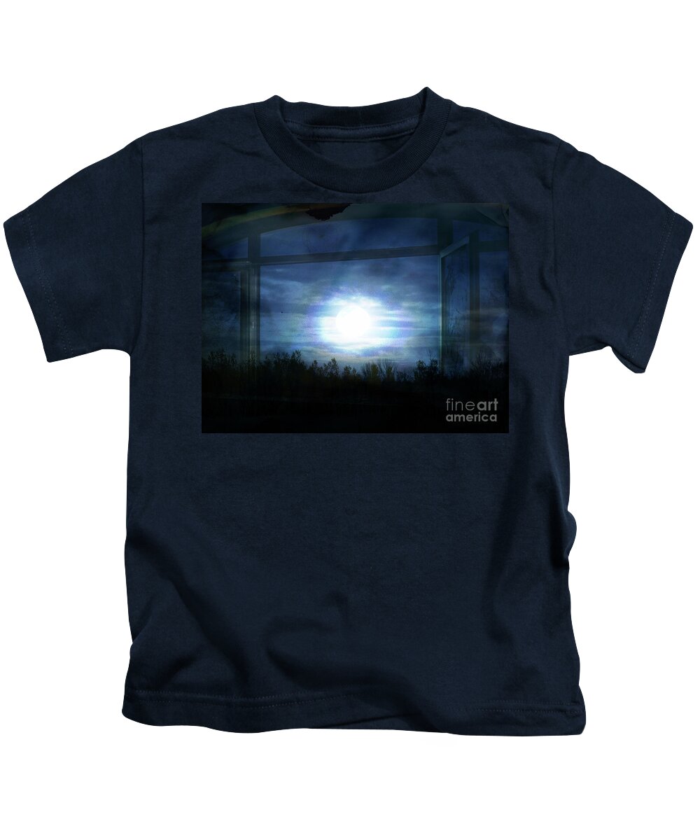 Full Moon Kids T-Shirt featuring the digital art Once Upon a Moonlit Night by Mimulux Patricia No