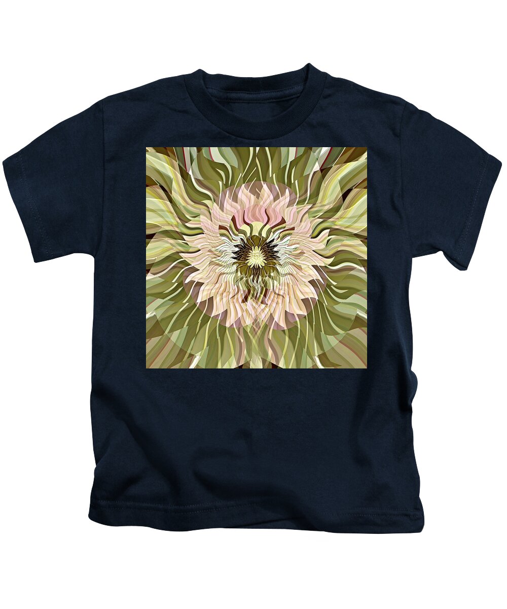 Pale Kids T-Shirt featuring the digital art Pale Pink Floral by David Manlove