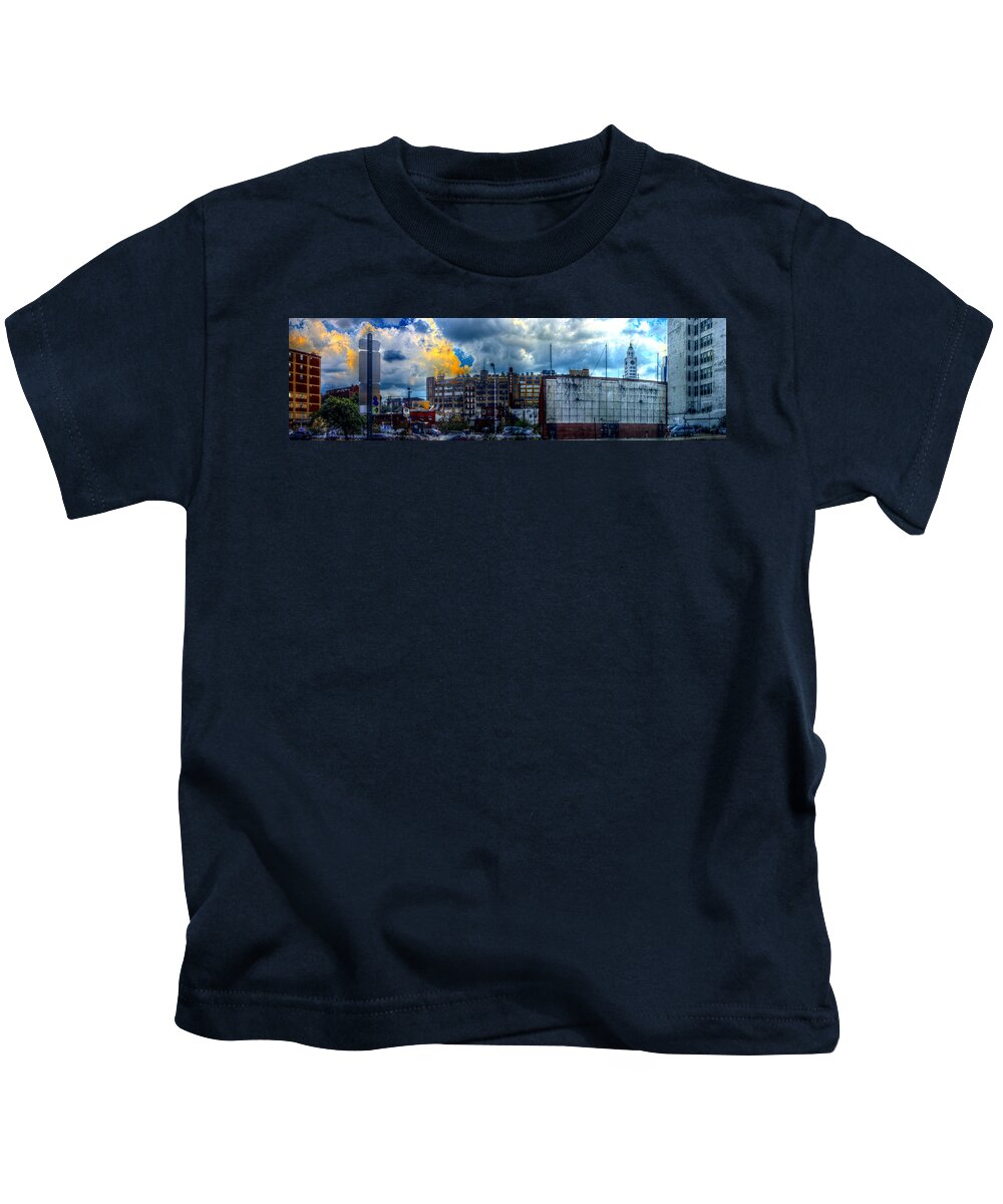 Panorama Kids T-Shirt featuring the photograph Panorama 3468 Eraserhood Skyline by Bob Bruhin