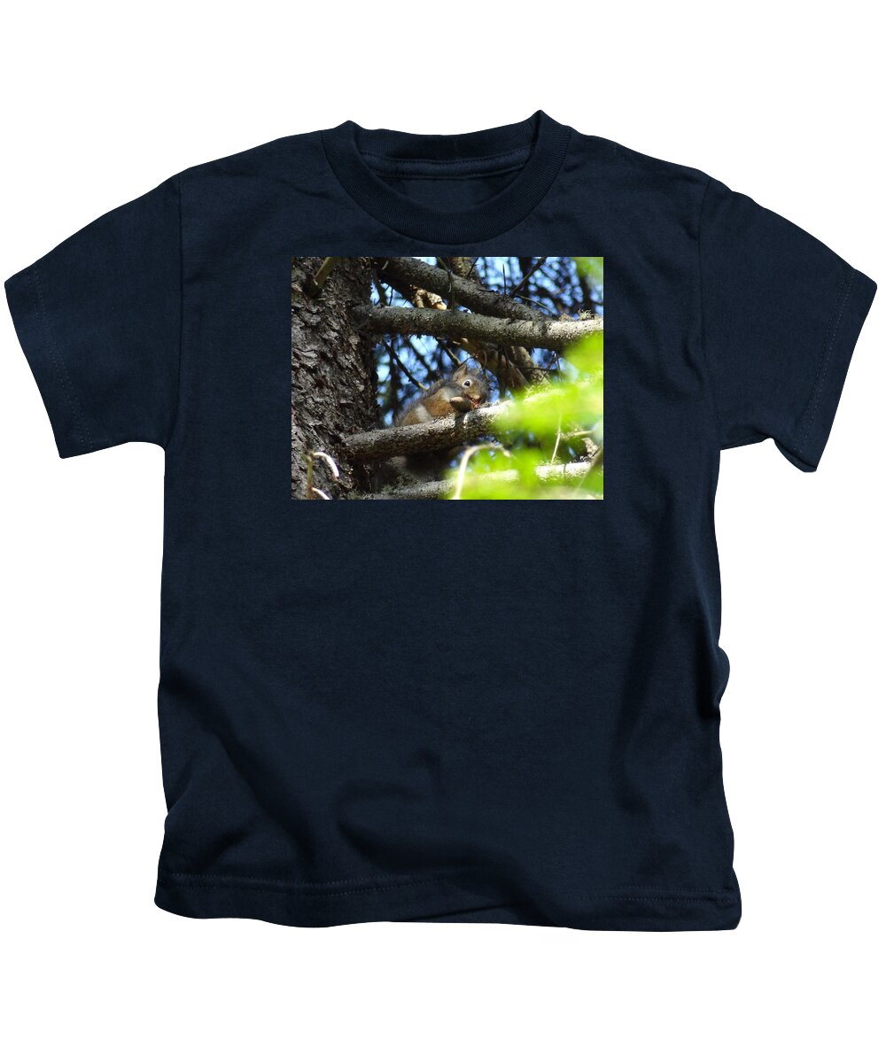 Squirel Kids T-Shirt featuring the photograph PetitSuisse Squirel by Joelle Philibert