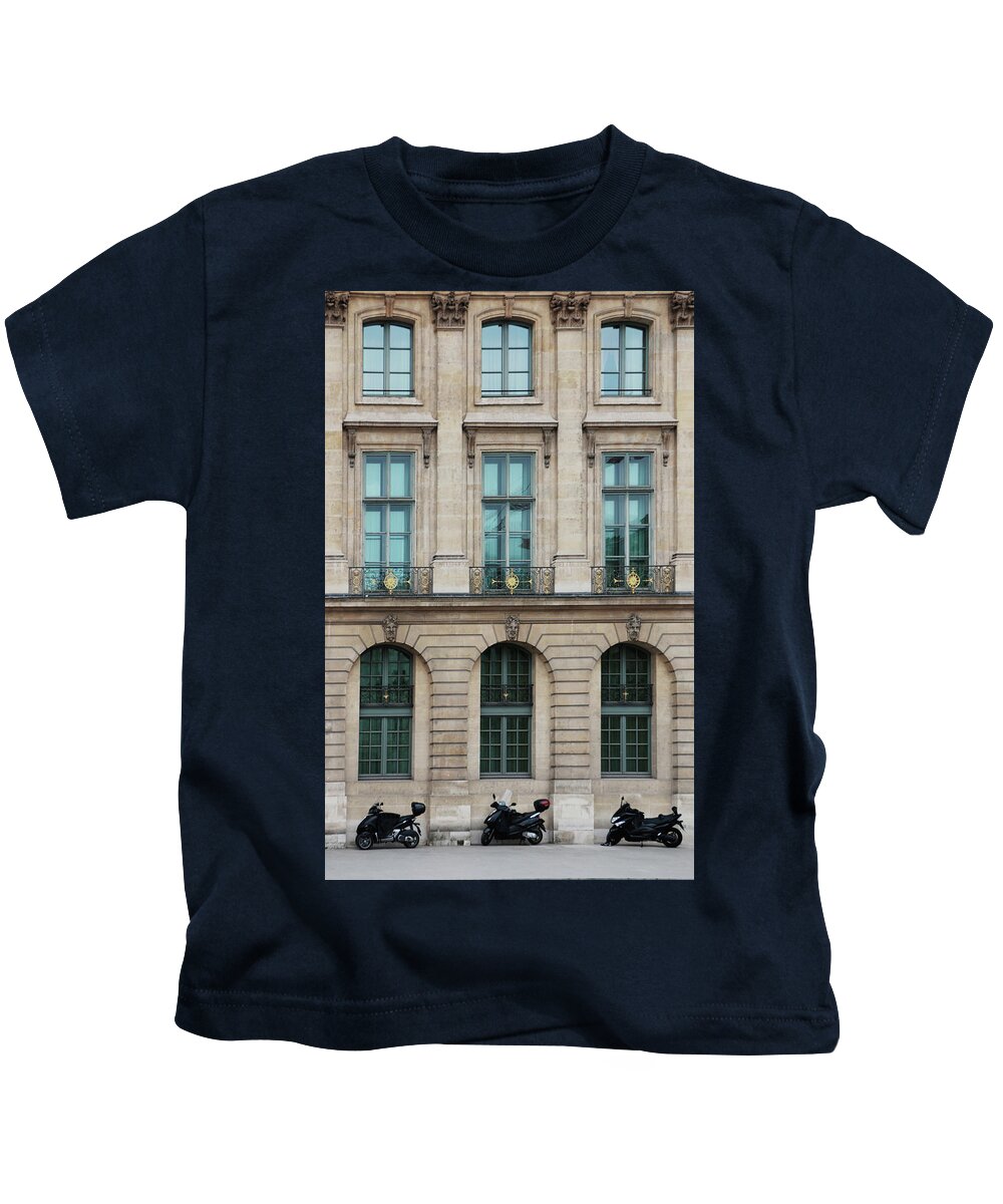 Paris Kids T-Shirt featuring the photograph Place Vendome - Trois by Ron Berezuk