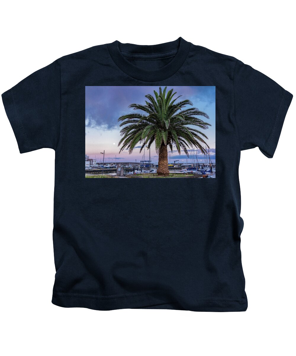 Palm Kids T-Shirt featuring the photograph Ponta Delgada Palm Tree by Denise Kopko