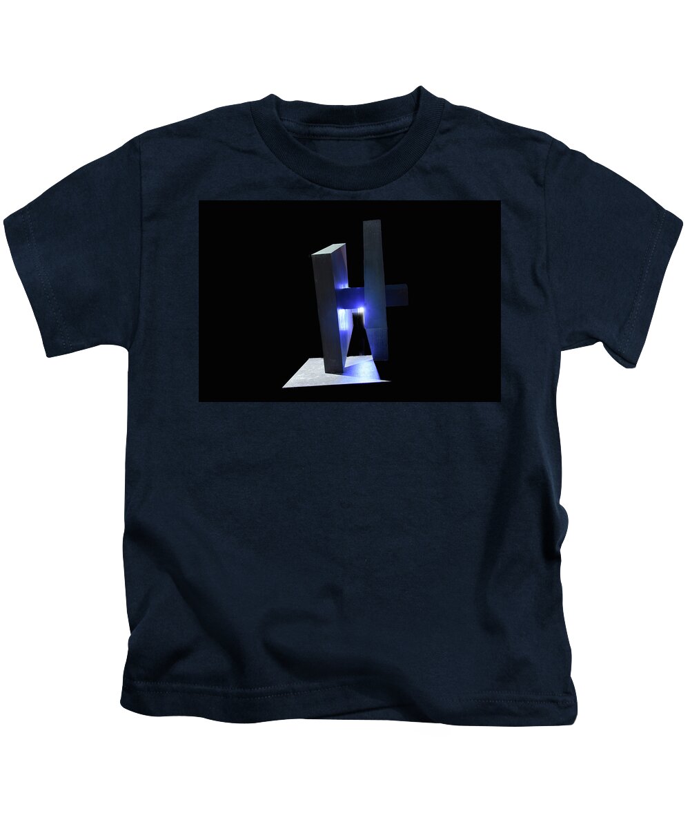 Sculpture Kids T-Shirt featuring the photograph Prism in Two Elements by Jim Signorelli