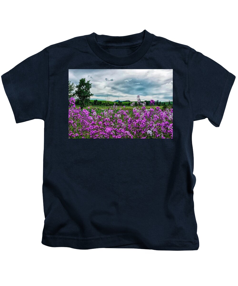 Landscape Kids T-Shirt featuring the photograph Purple With A Mood by Pamela Dunn-Parrish