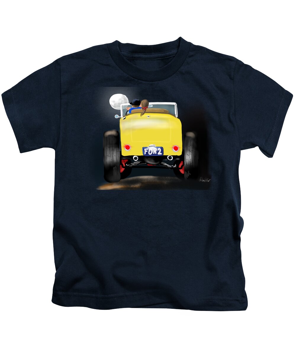 Hot Rod Kids T-Shirt featuring the digital art Roadster Love by Doug Gist