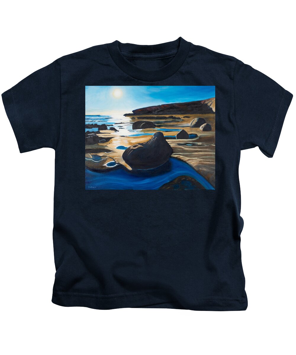 Rocks Kids T-Shirt featuring the painting Silent Watchers by Santana Star
