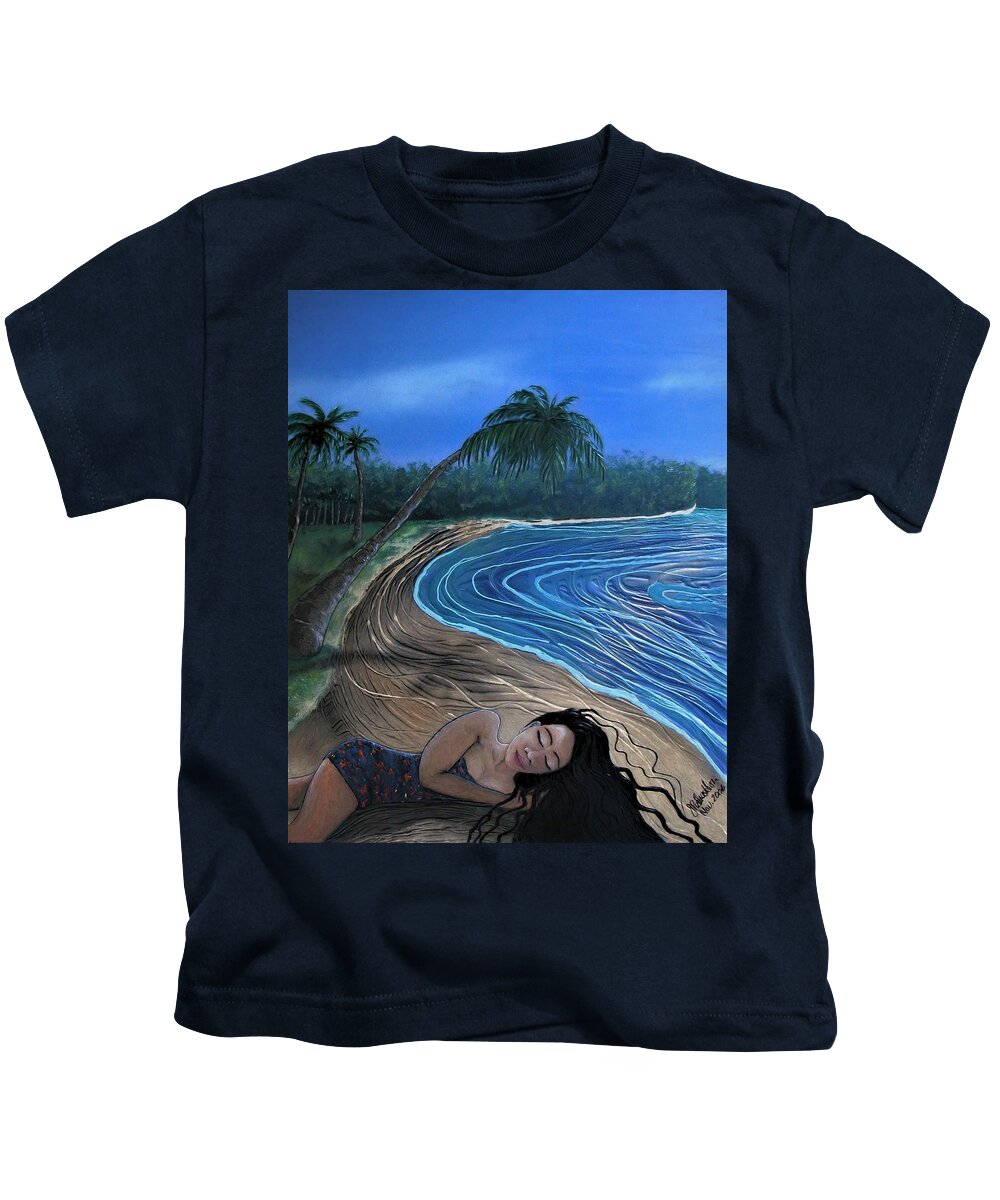 Sleeping Beauty Kids T-Shirt featuring the painting Sleeping Beauty by Joan Stratton