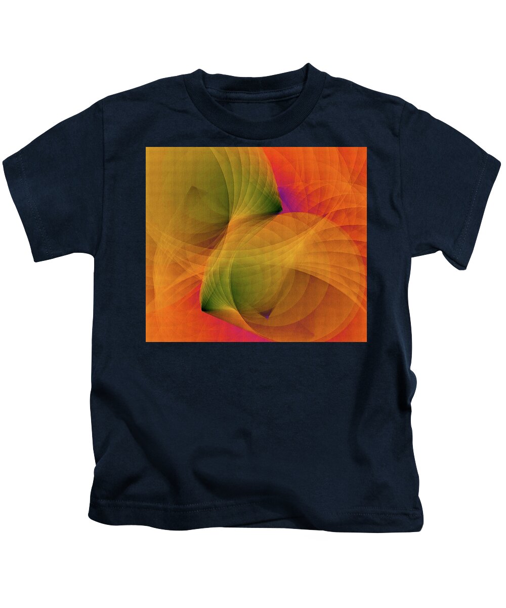 3-d Modern Geometric Kids T-Shirt featuring the digital art Spiraling Insight with Complicated Continuation by Susan Maxwell Schmidt