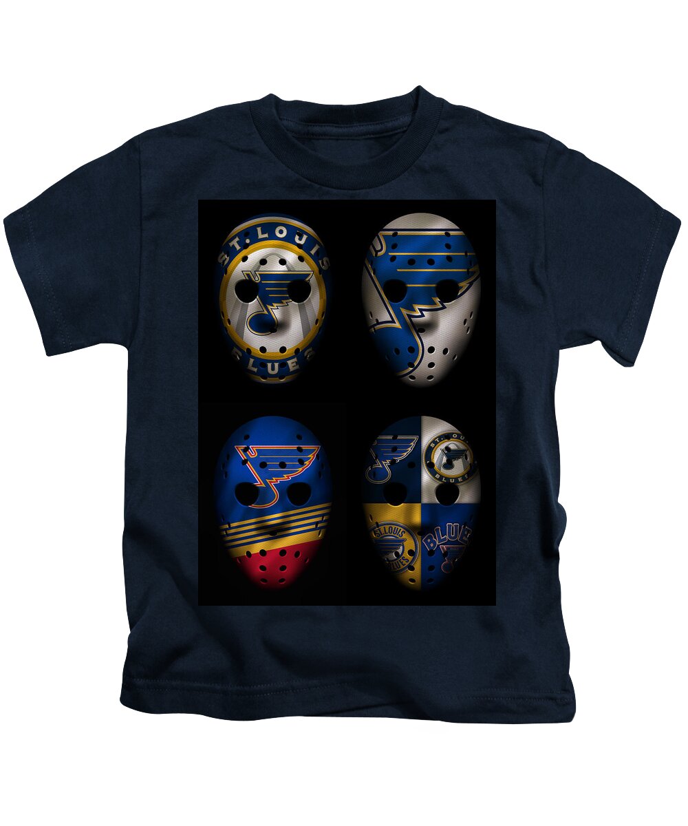St Louis Blues Jersey War Masks 1000 Kids T-Shirt by Joe Hamilton - Fine  Art America