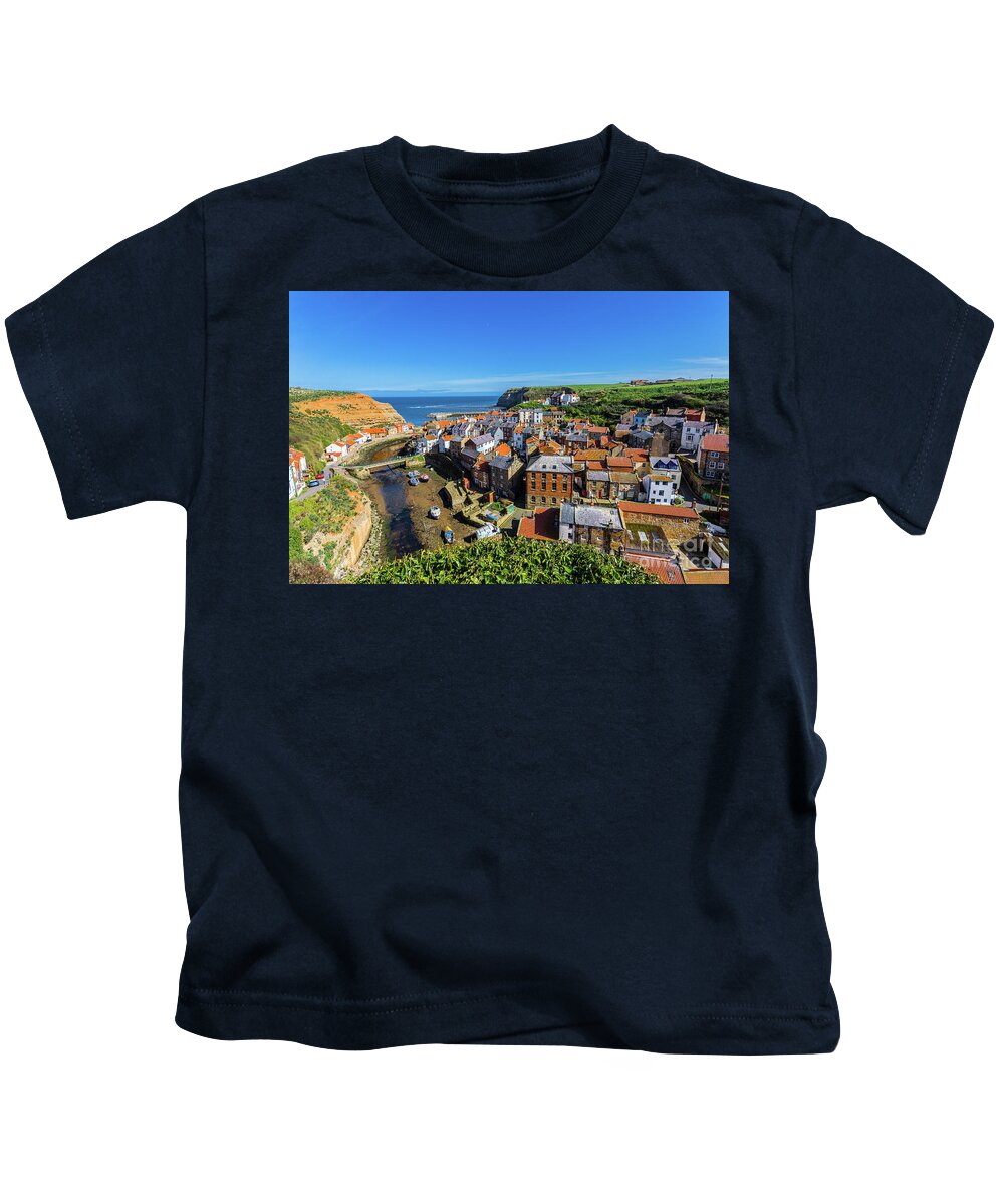 England Kids T-Shirt featuring the photograph Staithes, North Yorkshire by Tom Holmes Photography