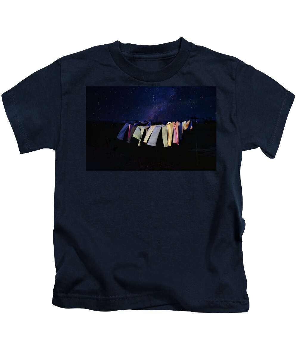 Vincent Kids T-Shirt featuring the photograph Starry Night in Van Goghs Homeland by Wayne King