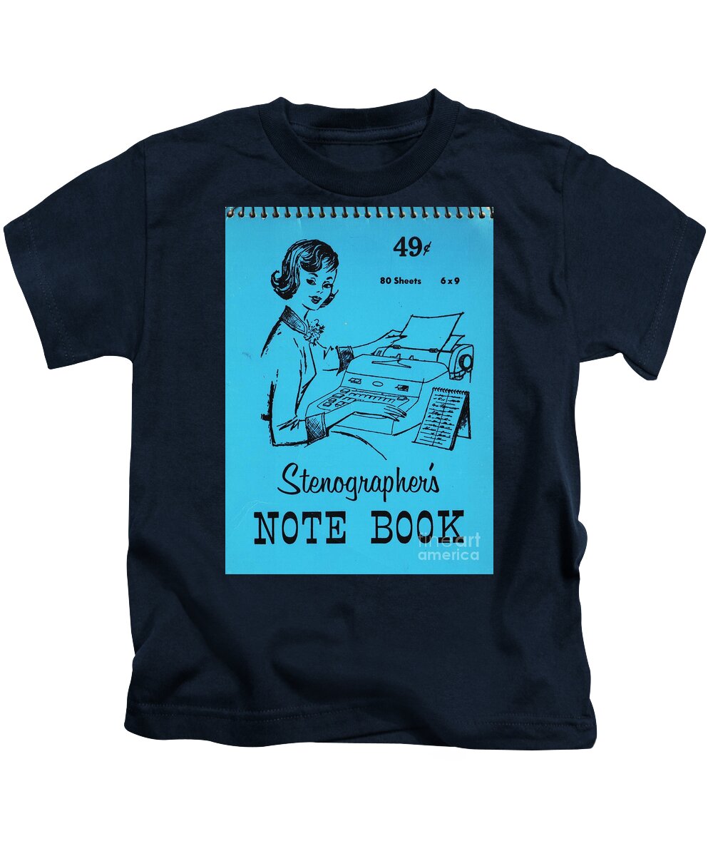 Women Kids T-Shirt featuring the mixed media Stenographer's Note Book by Sally Edelstein