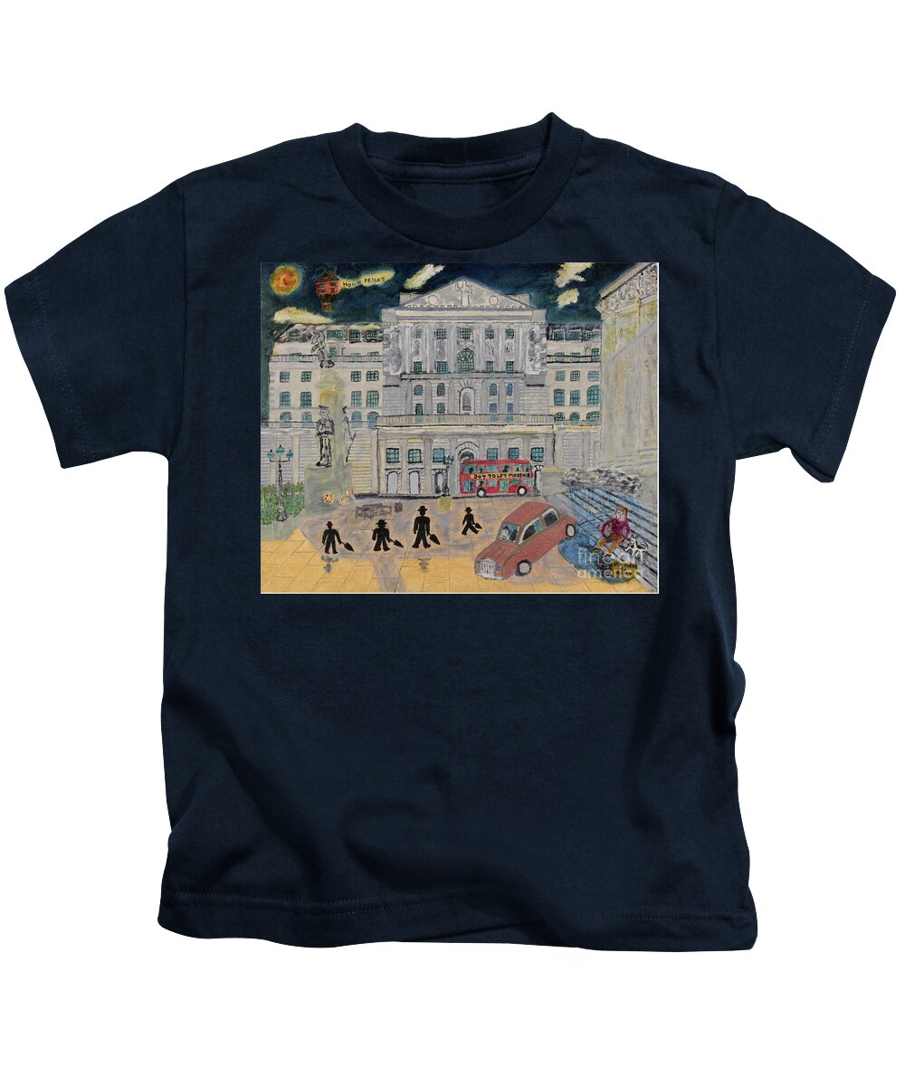 London Kids T-Shirt featuring the painting Sterling Disaster by David Westwood