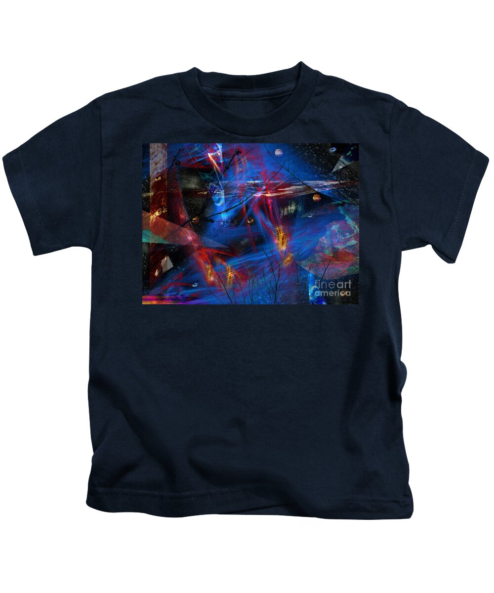 Subconscious Impressions Kids T-Shirt featuring the mixed media Subconscious Impressions by Diamante Lavendar