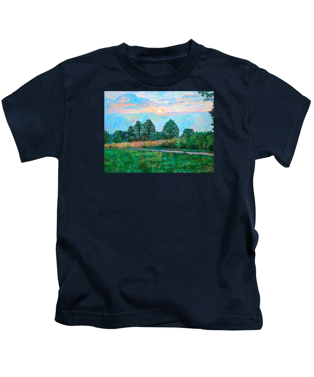 Kendall Kessler Kids T-Shirt featuring the painting Sunset Near Fancy Gap by Kendall Kessler