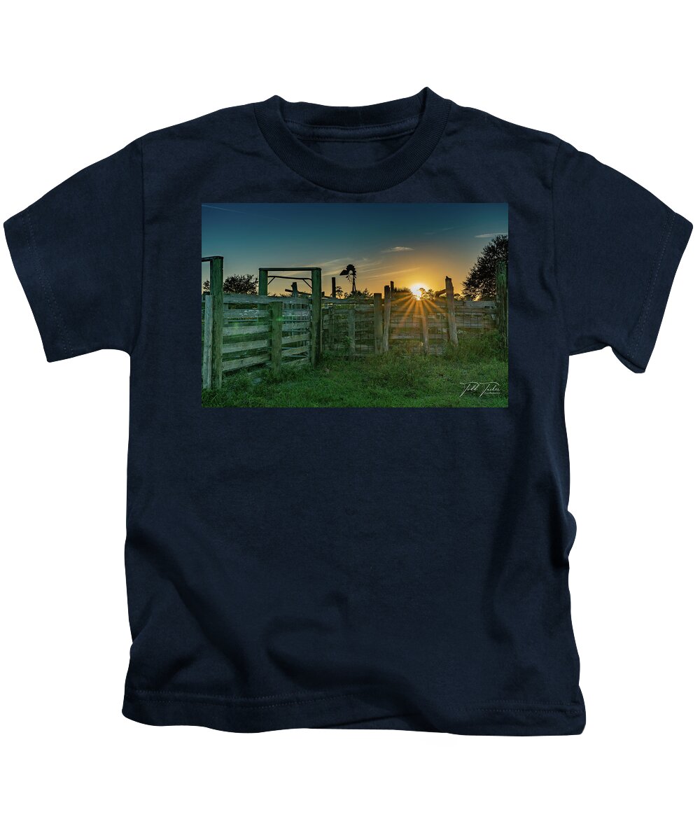 Indiantown Kids T-Shirt featuring the photograph Sunset Over Cow Town III by Todd Tucker