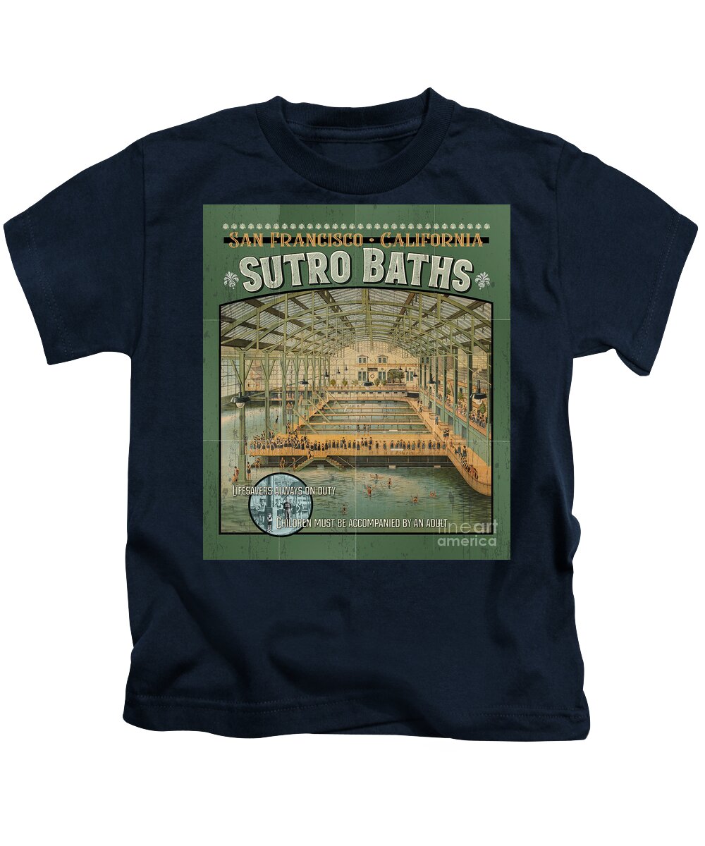Sutro Baths Kids T-Shirt featuring the digital art Sutro Baths Poster by Brian Watt