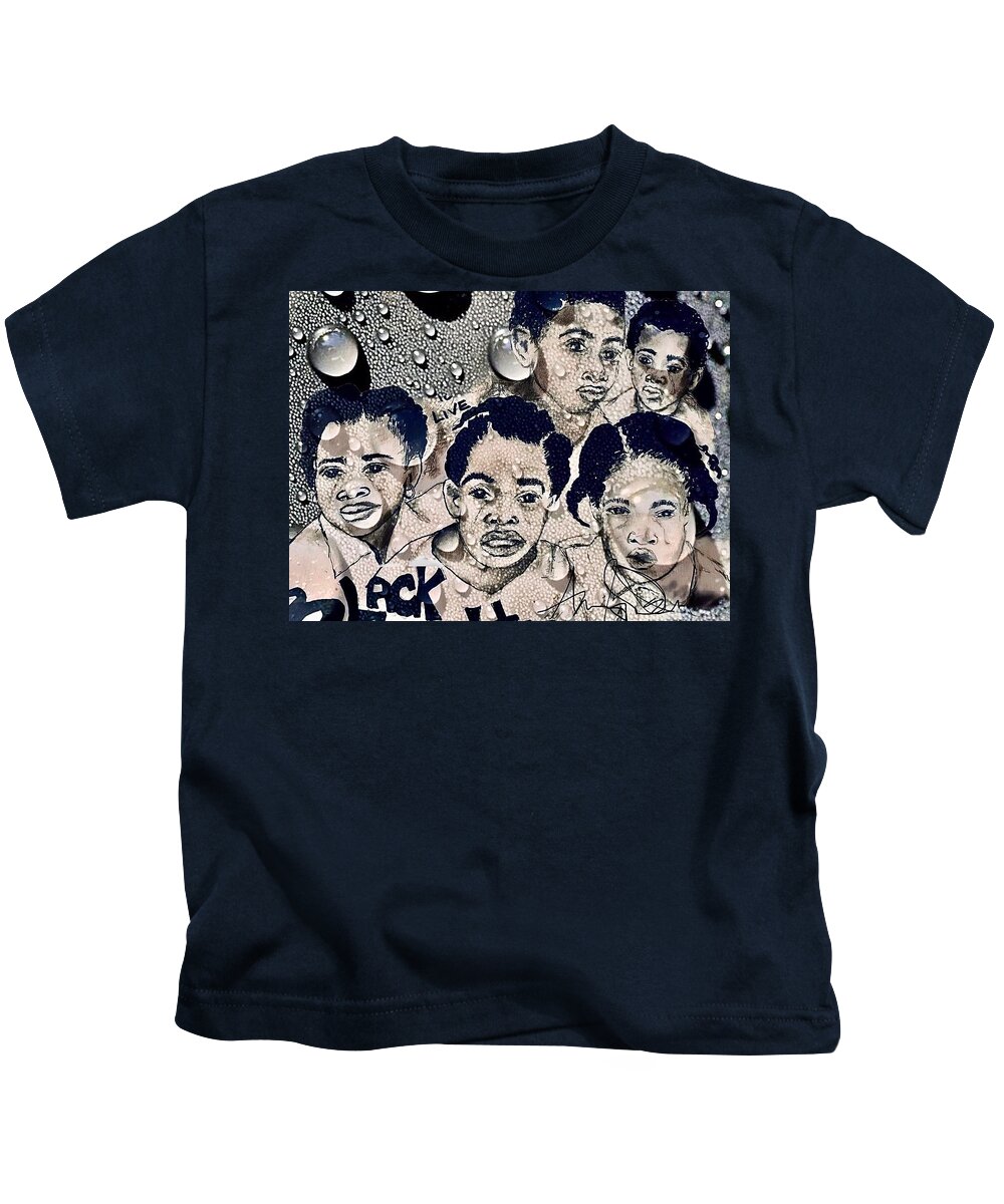  Kids T-Shirt featuring the mixed media Tears by Angie ONeal