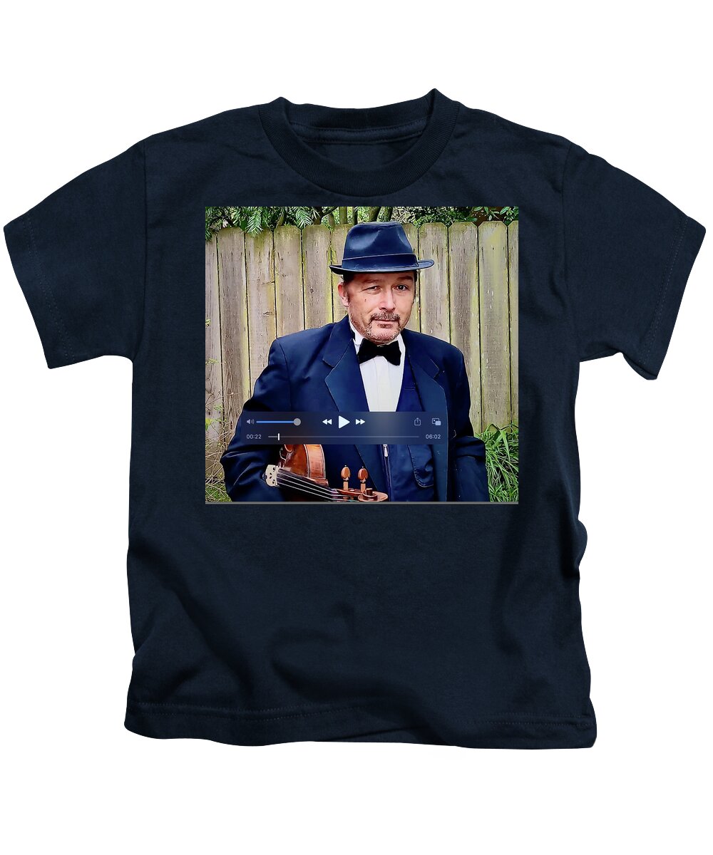 Specimen No.3 Kids T-Shirt featuring the mixed media The Crooner at Large 1 by Bencasso Barnesquiat