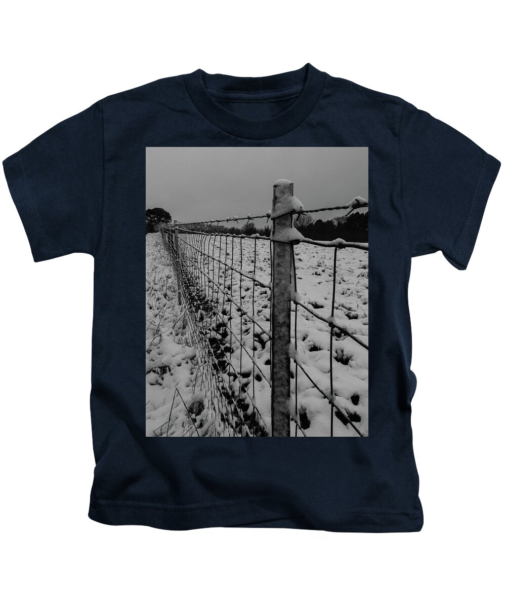 Fence Kids T-Shirt featuring the photograph The fence line by Jamie Tyler