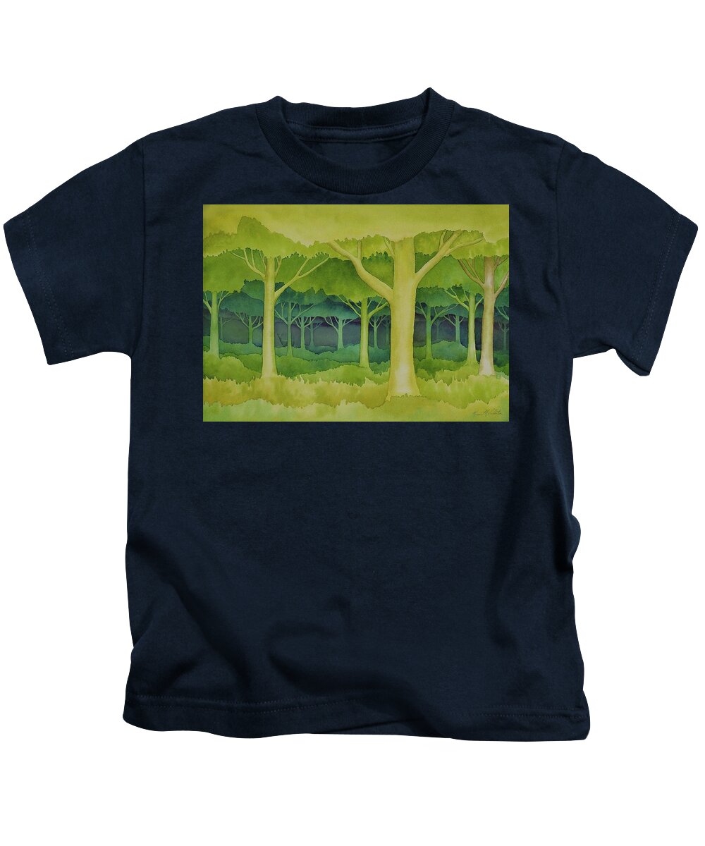 Kim Mcclinton Kids T-Shirt featuring the painting The Forest for the Trees by Kim McClinton