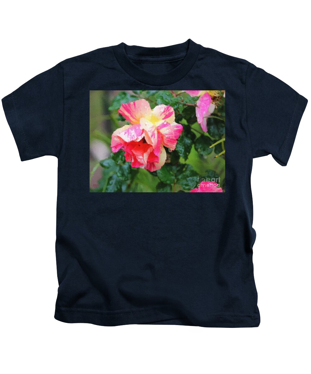 Rose Kids T-Shirt featuring the photograph Tyger Rose Burning Bright by Brian Watt