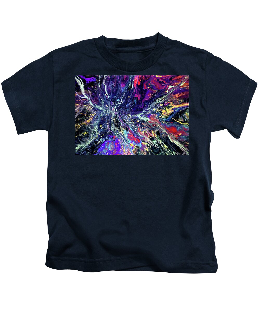  Kids T-Shirt featuring the painting Uncontrolled Spread by Rein Nomm