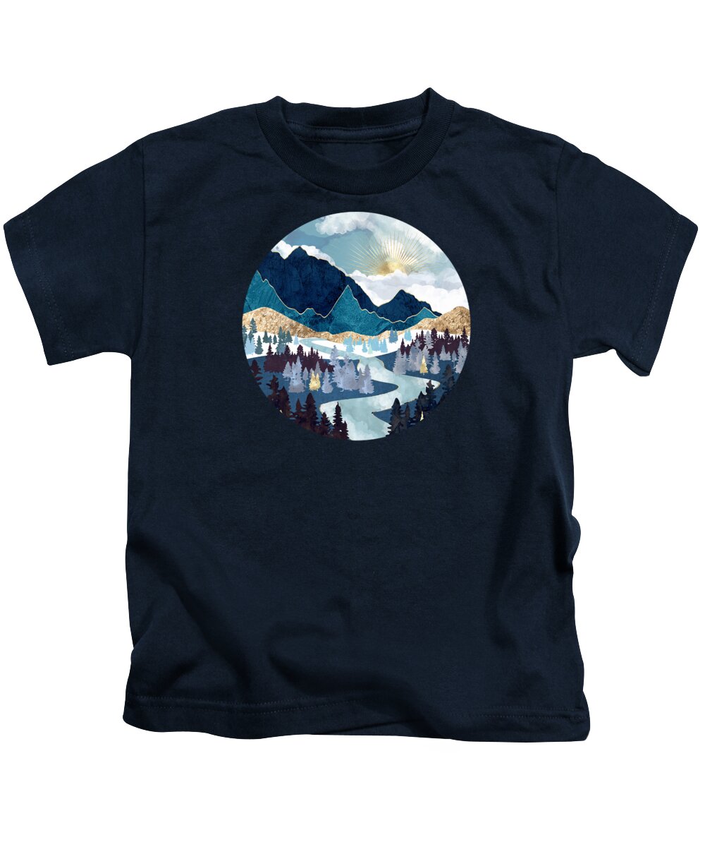 Valley Kids T-Shirt featuring the digital art Valley Sunrise by Spacefrog Designs