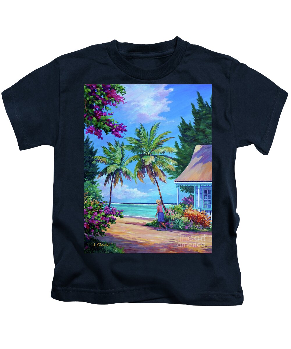 Art Kids T-Shirt featuring the painting Walking Home from Church by John Clark