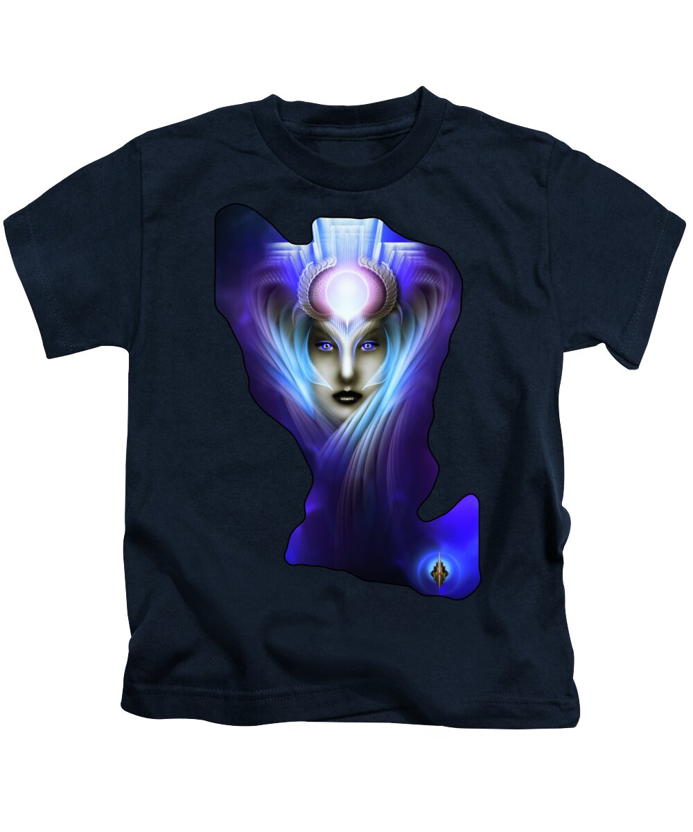 Portrait Kids T-Shirt featuring the digital art What Dreams Are Made Of Ethereal Clouds Fractal Art by Rolando Burbon