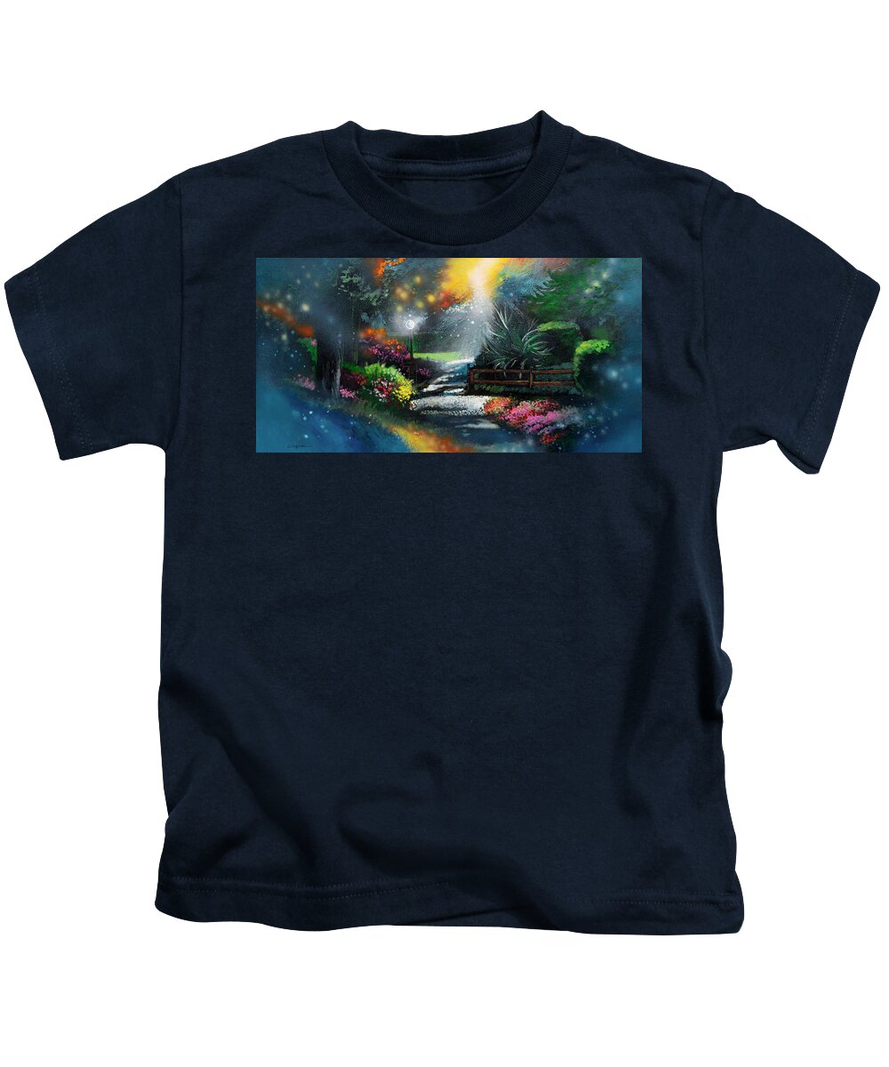 Landscape Kids T-Shirt featuring the painting When Heaven Touches Earth by Pat Wagner