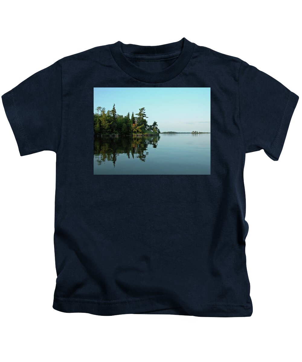 Lake Shoreline Kids T-Shirt featuring the photograph Why I Fish by Dottie Kinn