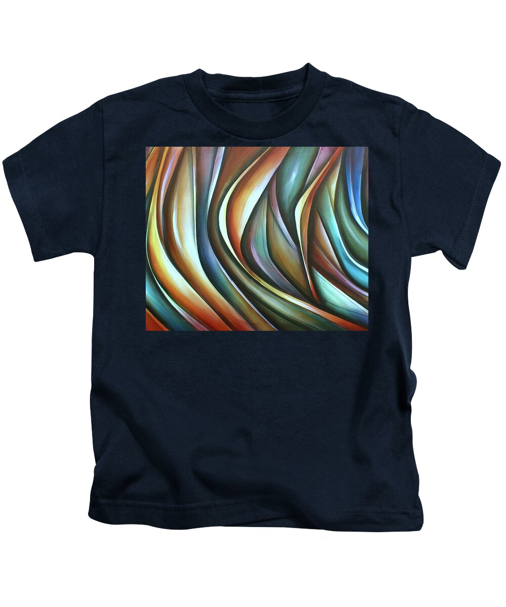 Multicolor Kids T-Shirt featuring the painting Wisp by Michael Lang