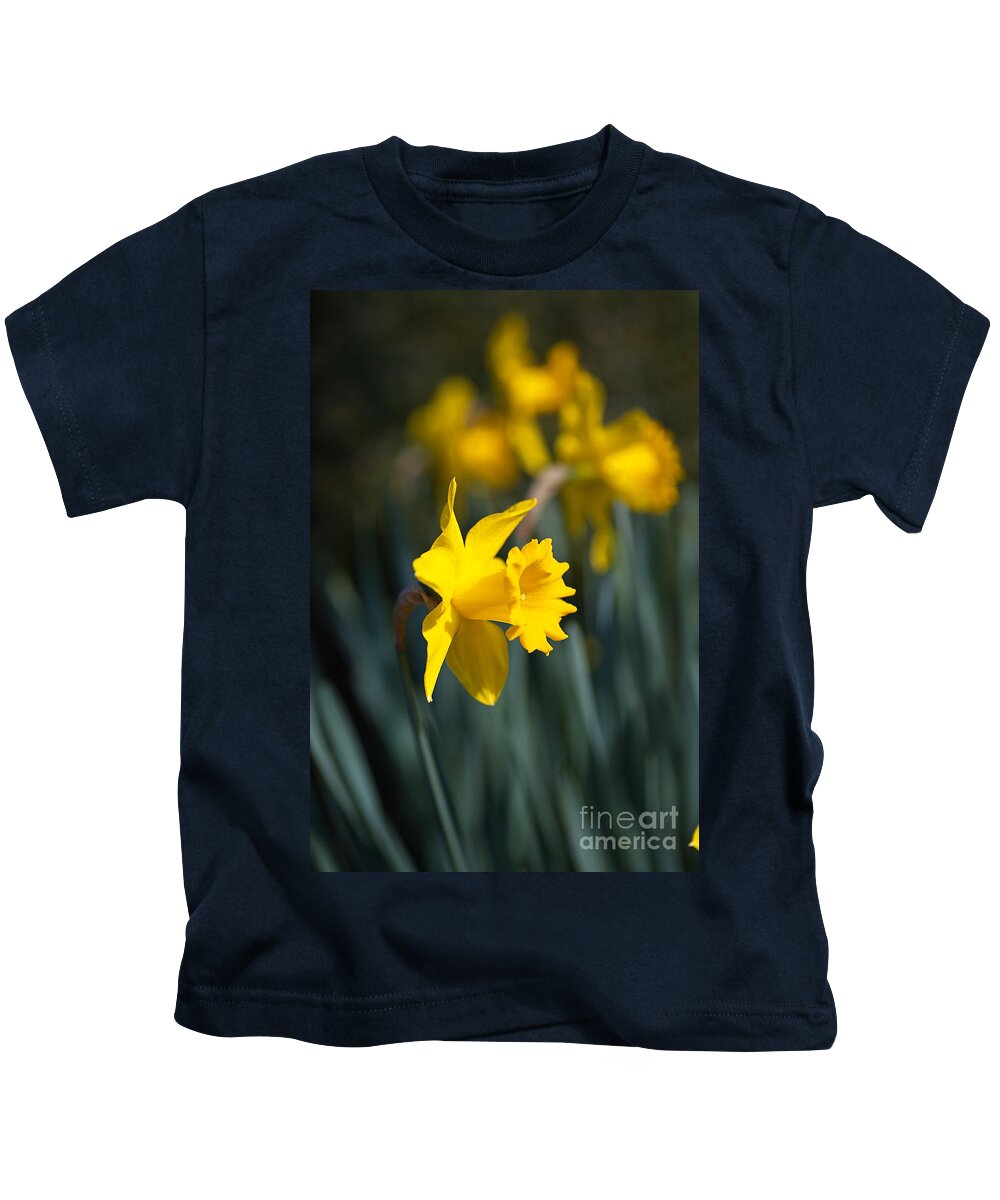 Daffodil Kids T-Shirt featuring the photograph Yellow Daffodil Family by Joy Watson
