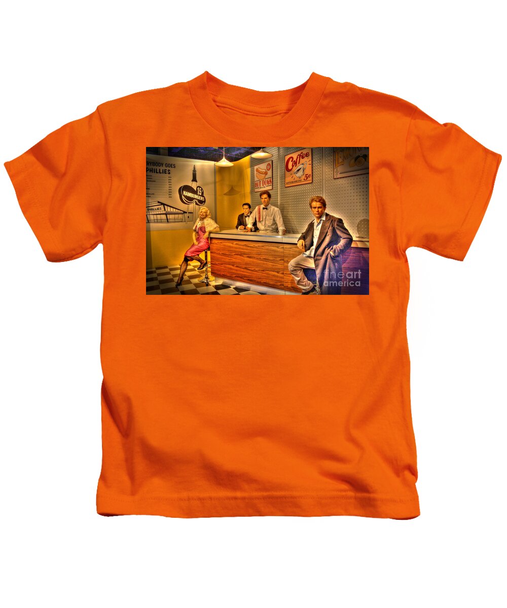 Diner Kids T-Shirt featuring the digital art American Cinema Icons - 5 and Diner by Dan Stone