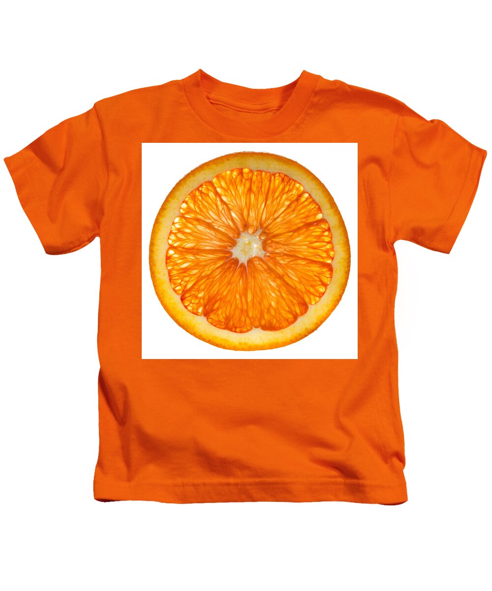Orange Kids T-Shirt featuring the photograph Cara Cara Orange Slice by Steve Gadomski