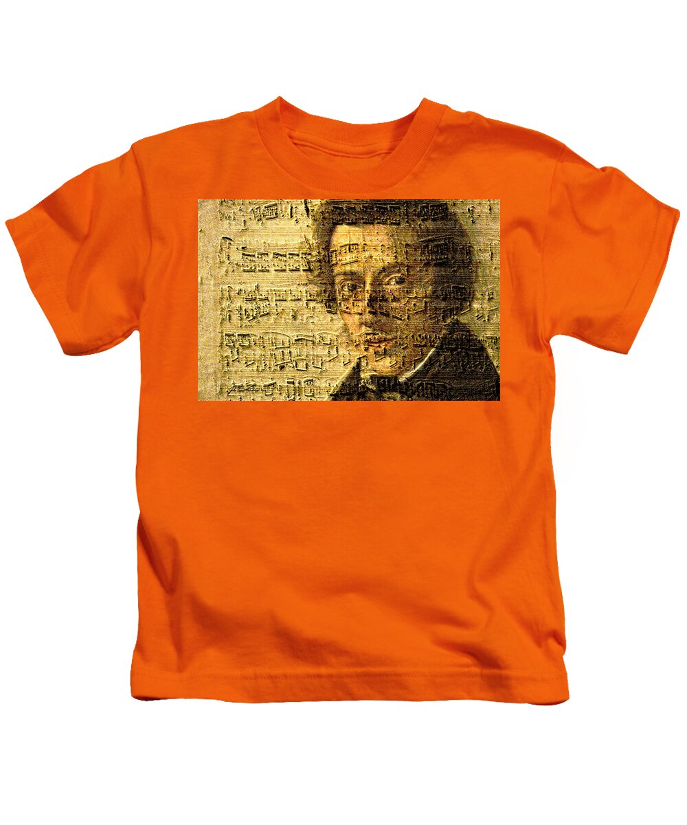 Classical Music Kids T-Shirt featuring the digital art Frederic Chopin by John Vincent Palozzi