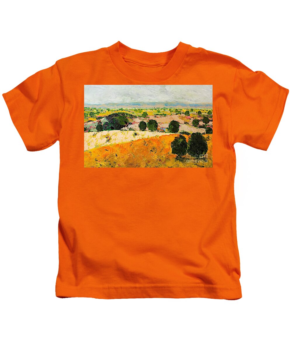 Landscape Kids T-Shirt featuring the painting Crossing Paradise by Allan P Friedlander