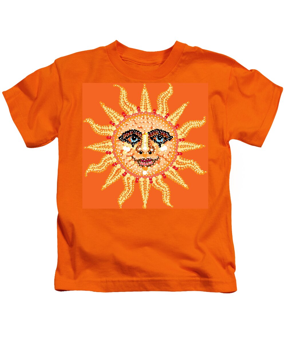 Sun Kids T-Shirt featuring the digital art Dazzling Sun by R Allen Swezey