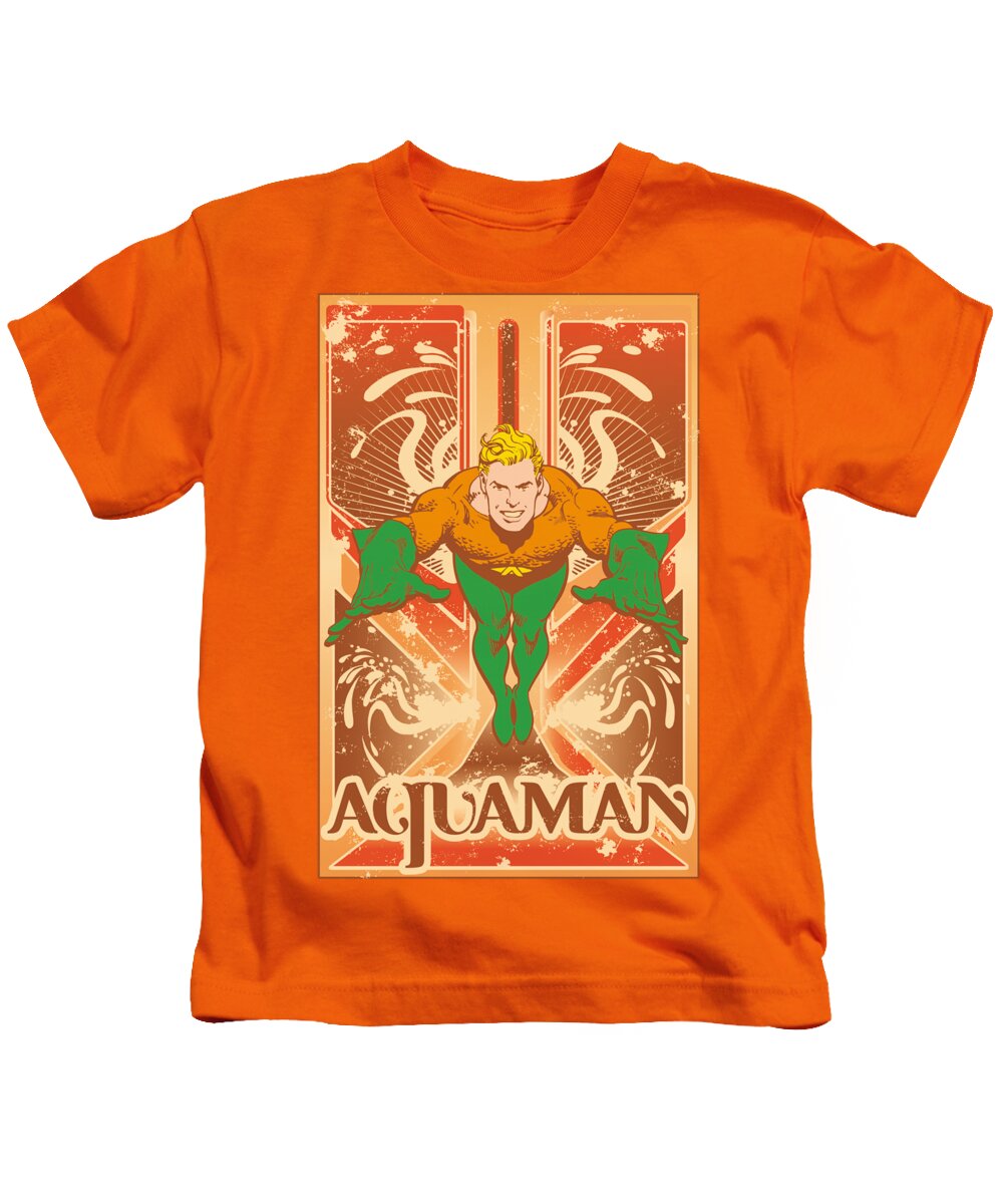 Dc Comics Kids T-Shirt featuring the digital art Dc - Aquaman by Brand A